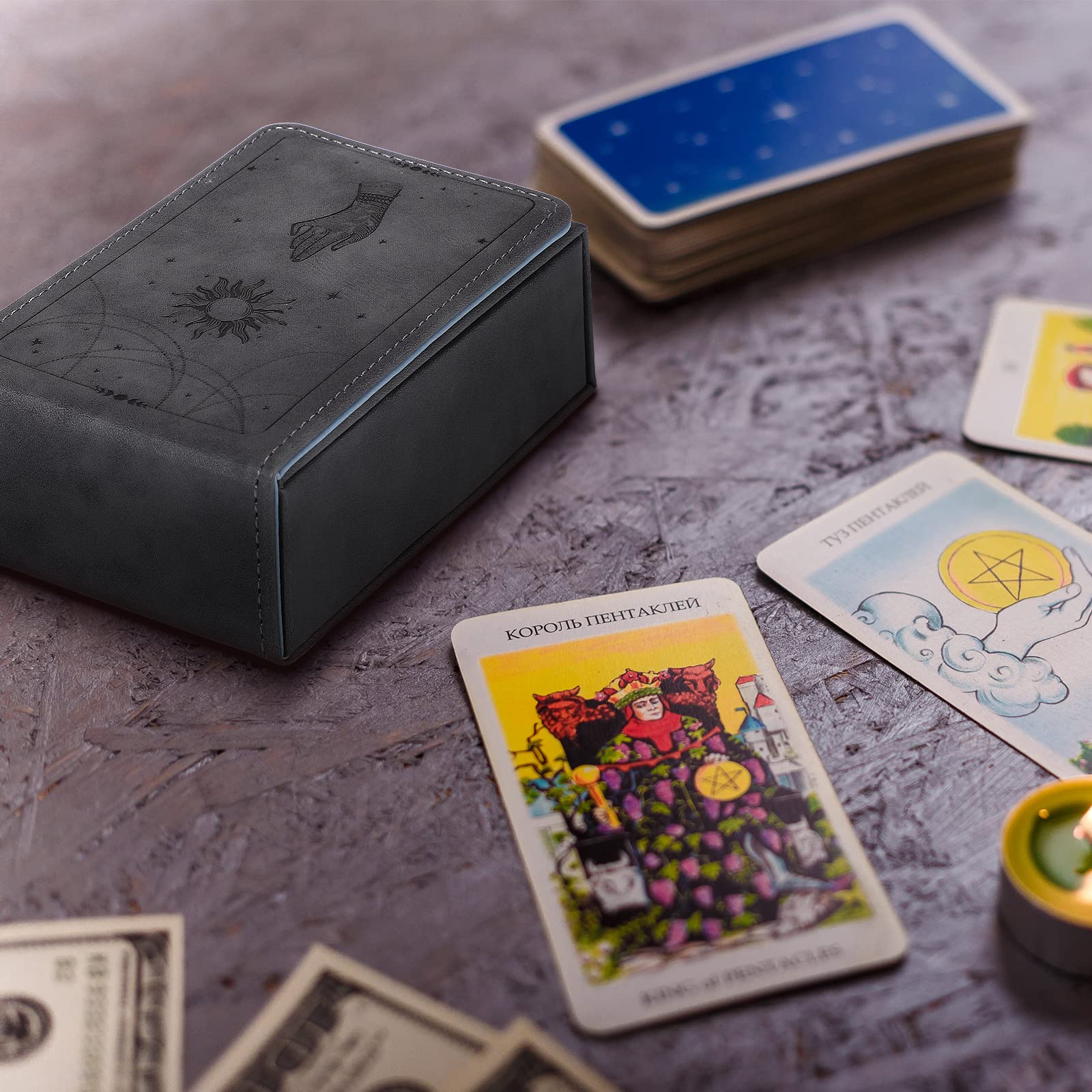 Amazon.co.jp: PUレザー タロットカードケース ムーンデザイン